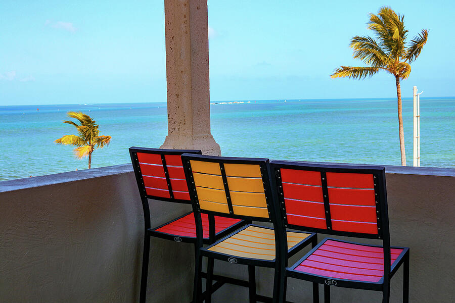 Oceans Embrace - Colorful Seats in the Florida Keys Photograph by Brigitte Blanchette Thompson Oceans Embrace - Colorful Seats in the Florida Keys Photograph by Brigitte Blanchette Thompson