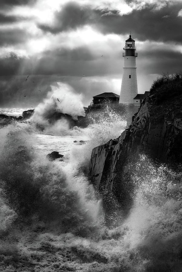 Black And White Photograph - Oceans Fury by Jeff Bazinet