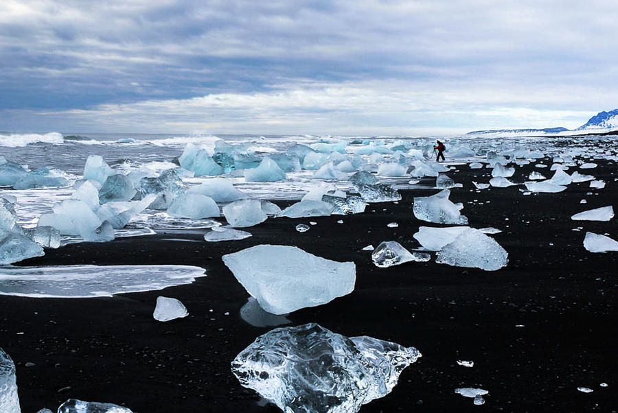 Oceans Of Ice - Jokulsarlon Black Sand Beach, Iceland Photograph by Earth And Spirit