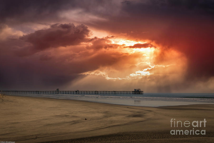 Oceanside Beach Sunset Storm Photograph By Mitch Shindelbower   Pixels