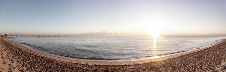 Oceanside Panorama Soft Sunrise Photograph by Debra and Dave Vanderlaan