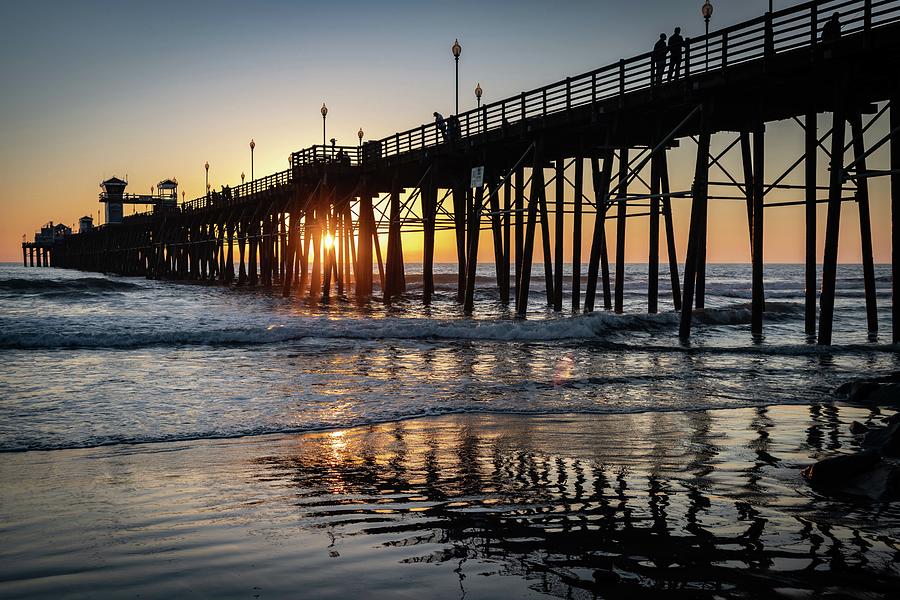 Oceanside Pier at Sunset Photograph by Dave Hall