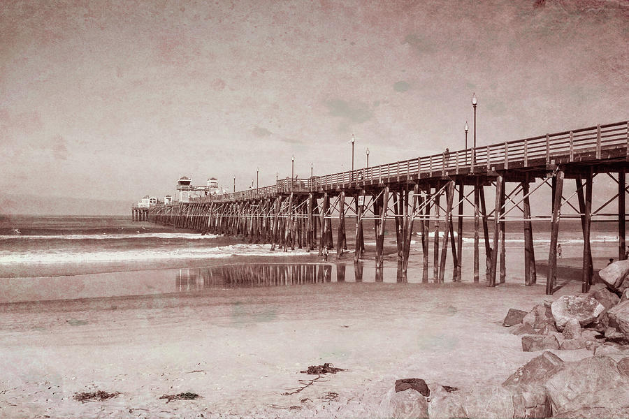 Oceanside Pier Vintage Photograph by Alison Frank