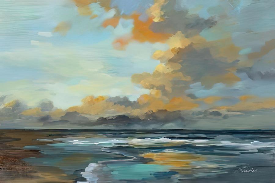 Oceanside Sunset Drawing by DHBubble - Fine Art America