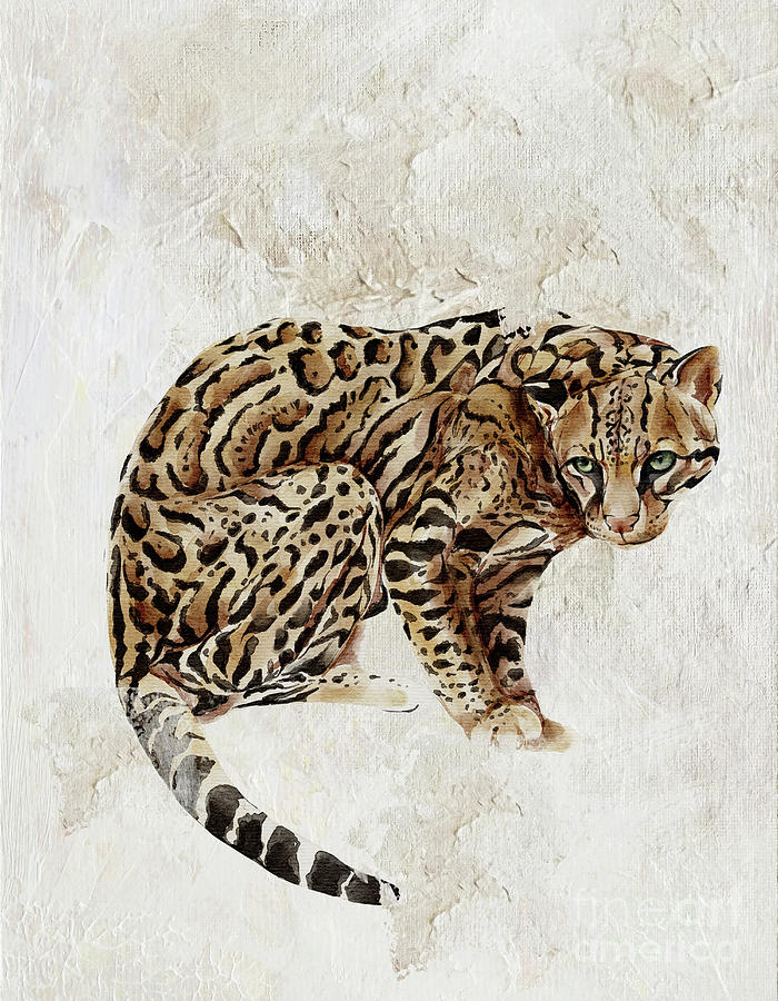 Ocelot Wild Cat Animal Painting Painting by Garden Of Delights