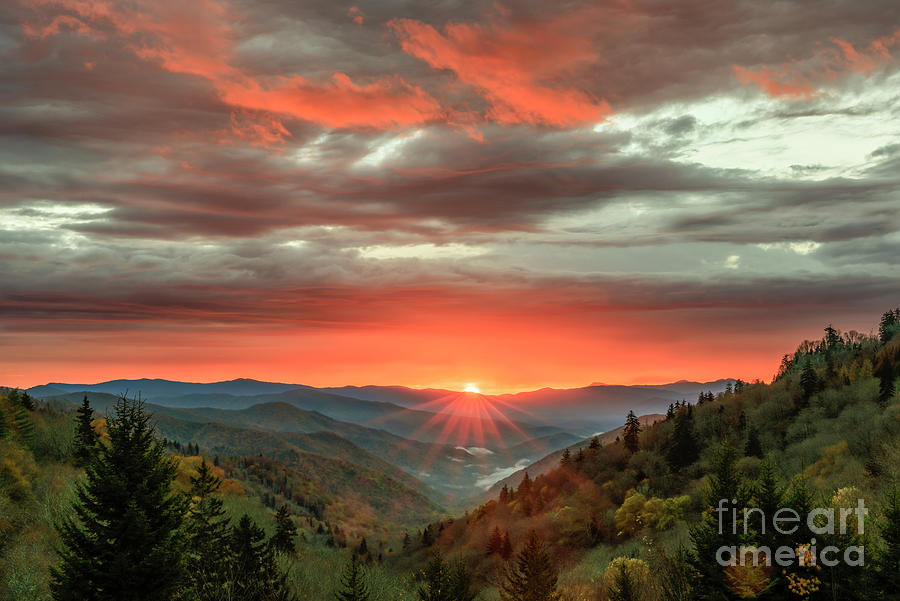 Oconaluftee Valley Sunrise I Photograph by Clarence Holmes