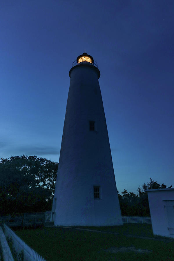 Ocracoke Lighthouse Blue Digital Art by Matt Richardson - Fine Art America