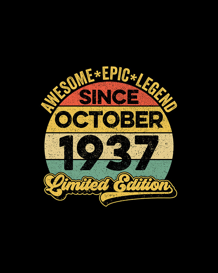 October 1937 Birthday Awesome Epic Legend Limited Edition Digital Art