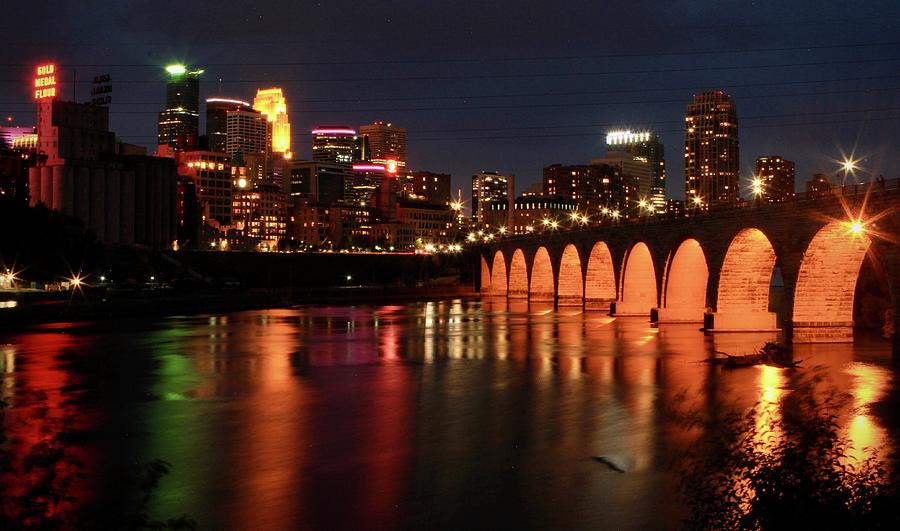 October at the Stone Arch Bridge Photograph by Bryan Oakley - Fine Art ...