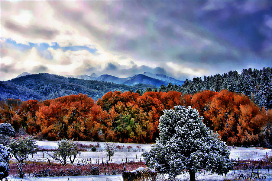 October Snow El Valle Mixed Media by Anastasia Savage Ealy