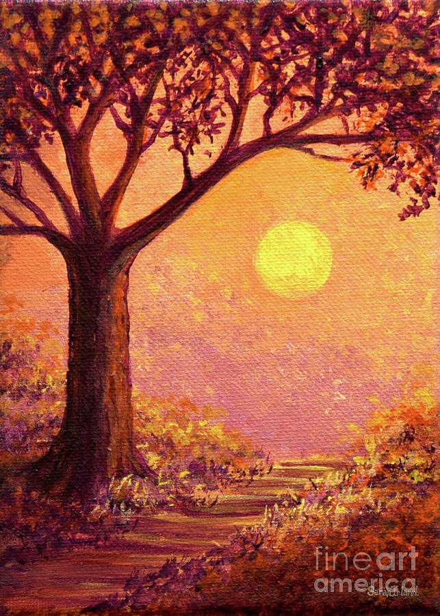 Tree Painting - October Sun by Sarah Irland