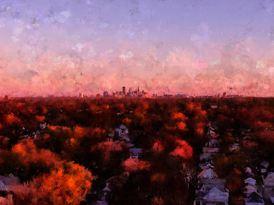 October Sunrise in Minneapolis Digital Art by Glenn Galen