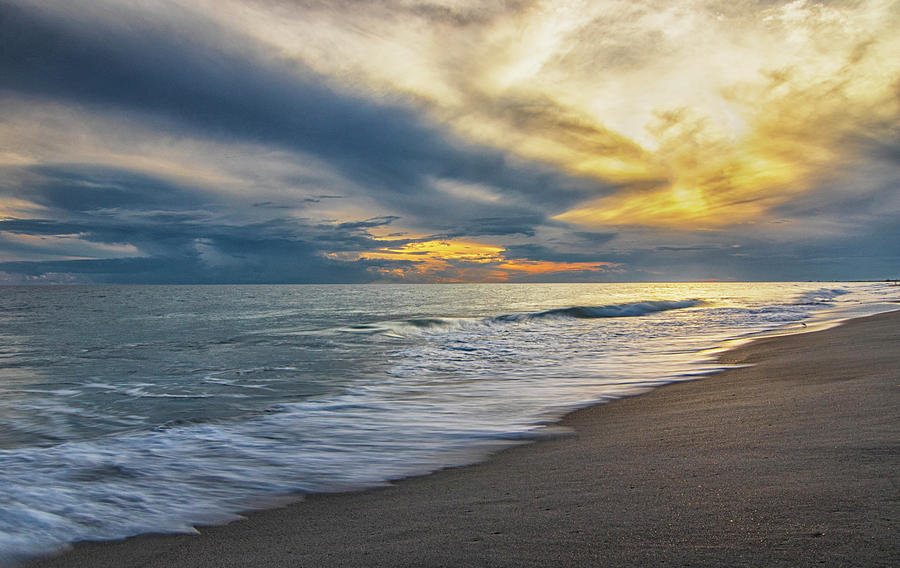 October Sunset at Atlantic Beach North Carolina Photograph by Bob Decker