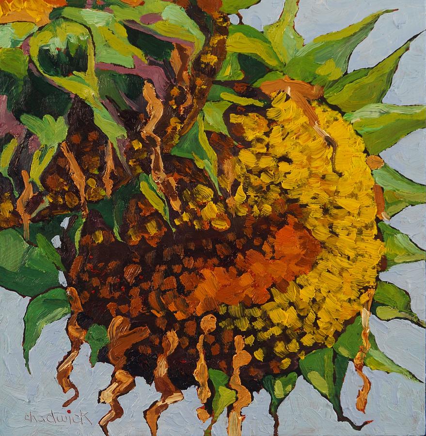 Summer Painting - October Sunset on the Sunflowers by Phil Chadwick