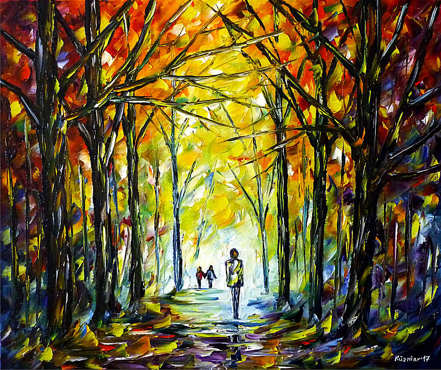 October Walk Painting by Mirek Kuzniar