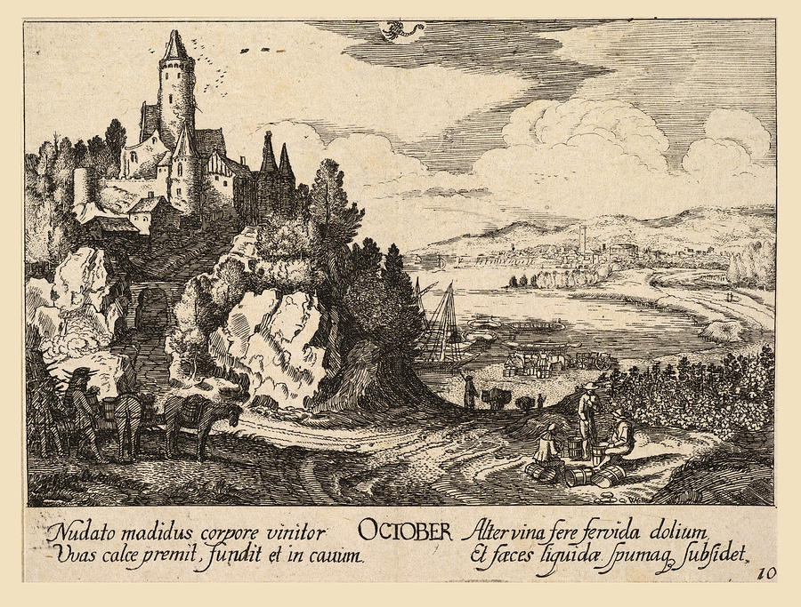 October Drawing by Wenceslaus Hollar