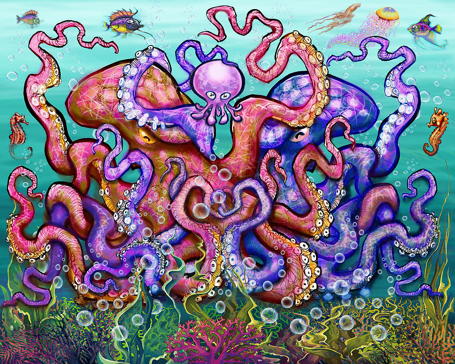 Octopi Parenti Digital Art by Kevin Middleton