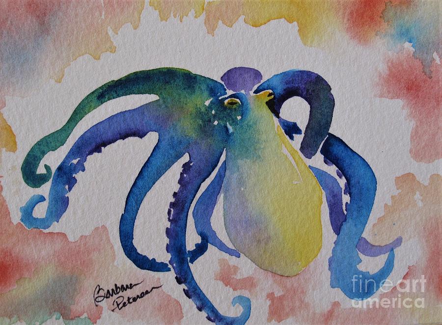 Octopus In Color Painting by Barbara Petersen