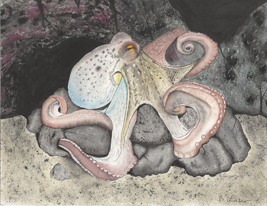Octopus Painting by Bob Labno