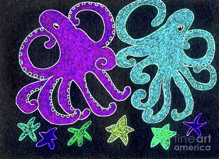 Octopus Friends Painting by Norma Appleton