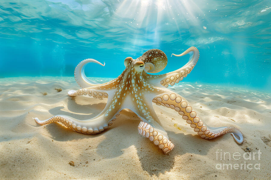 Octopus in a lagoon Photograph by Delphimages Photo Creations