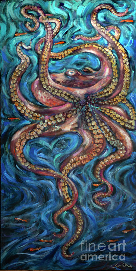 Octopus Salsa Painting by Linda Olsen