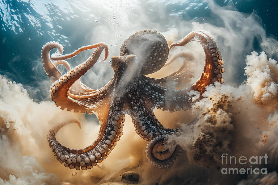 Octopus underwater ballet Photograph by Delphimages Photo Creations