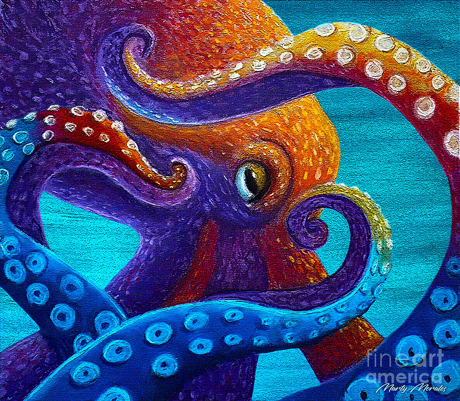 Octopus V1 Mixed Media by Martys Royal Art