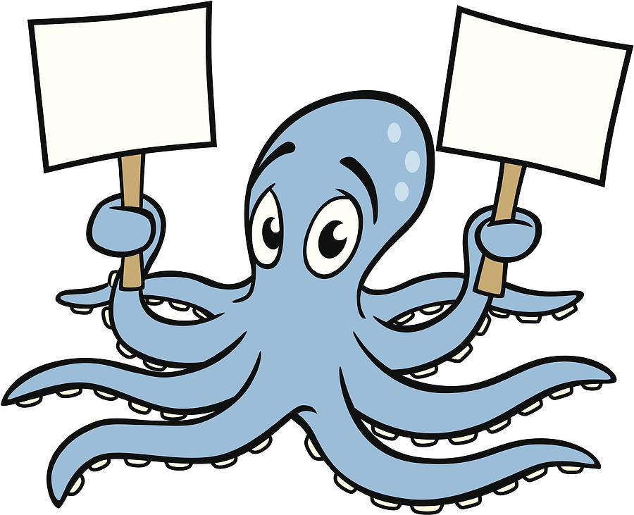 Octopus With Signs Drawing by Artpuppy