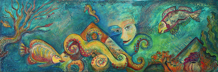 Octopuss Garden Painting by Mary DeLave