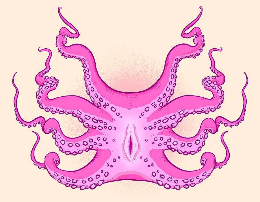 OctoPussy Drawing by Ludwig Van Bacon