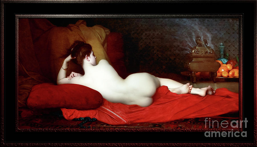 Odalisque by Jules Lefebvre Classical Fine Art Reproduction Painting by Rolando Burbon