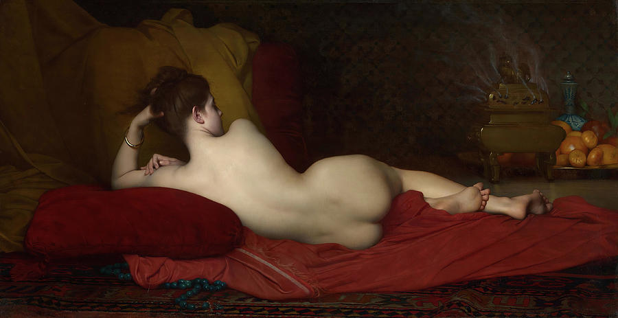 Odalisque. Jules Joseph Lefebvre, French, 1836-1912. Painting by Jules Joseph Lefebvre