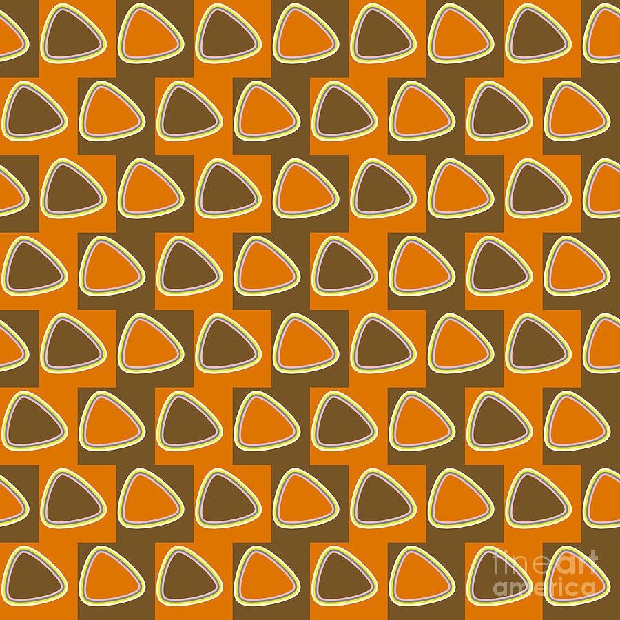 Odd triangles orange and dark gamboge Digital Art by Heidi De Leeuw