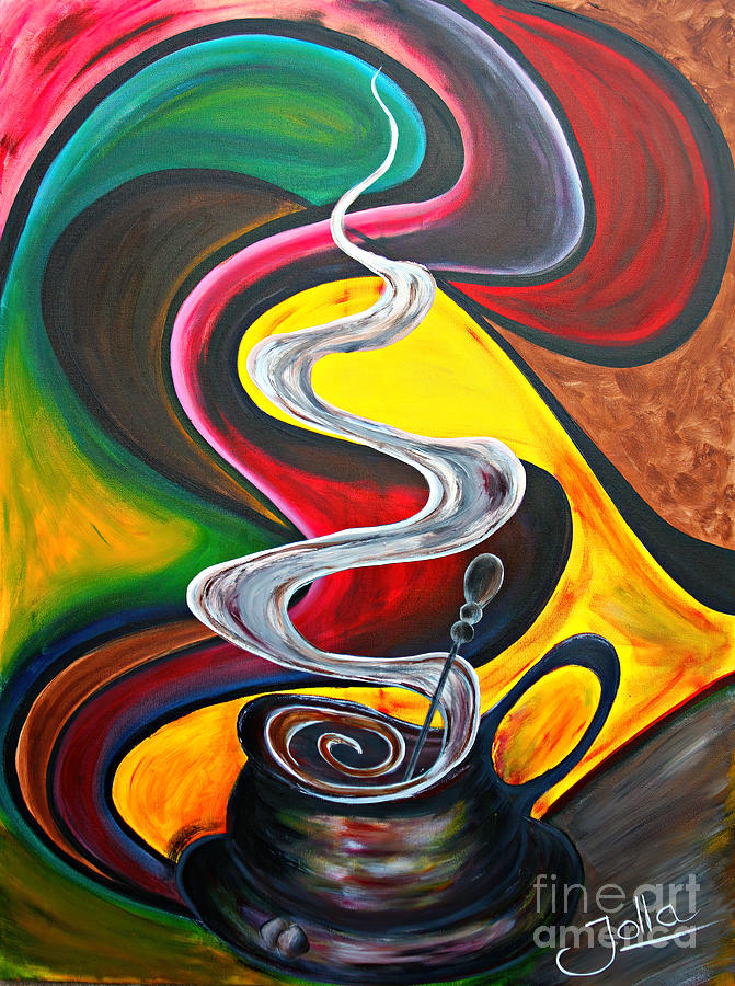 Ode to Coffee... Painting by Jolanta Anna Karolska