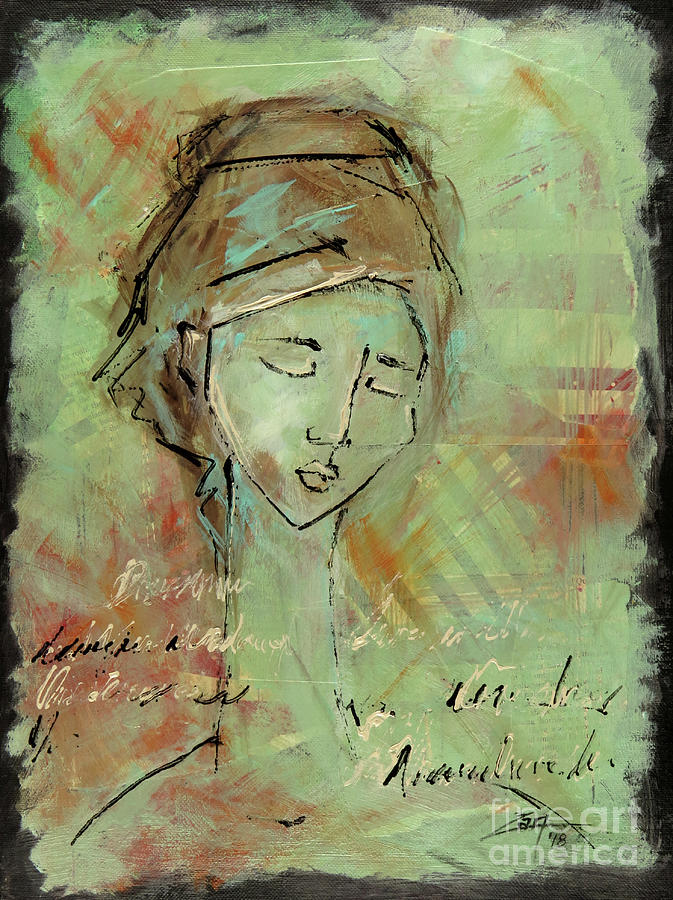 Abstract Mixed Media - Ode to Modigliani by Zan Savage