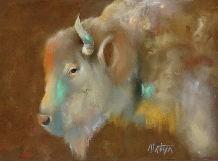 White Buffalo Spirit Pastel by Nataya Crow