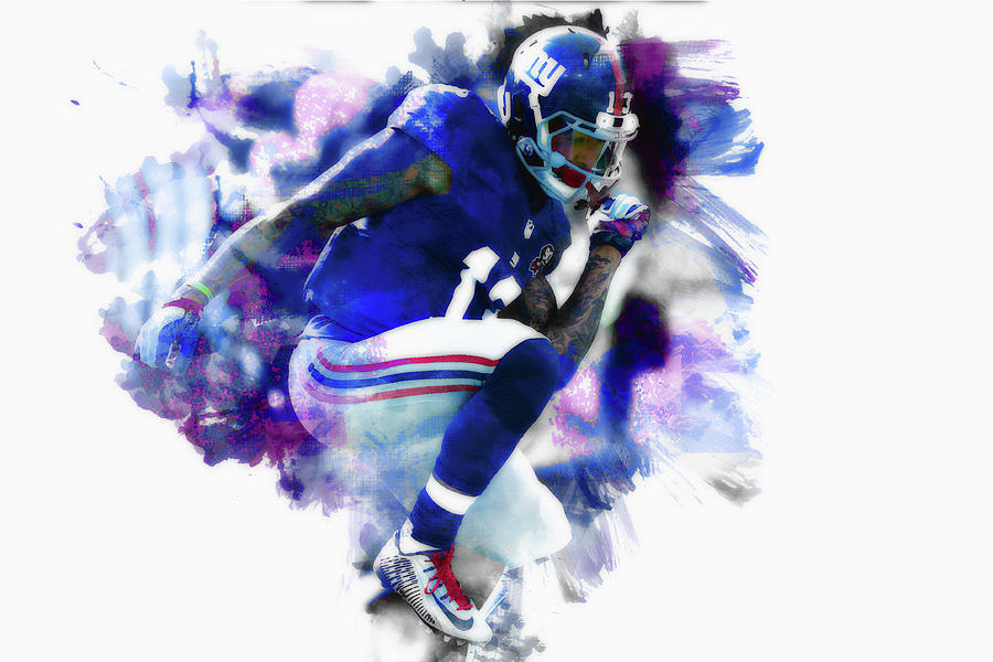 Lawrence Taylor Mixed Media - Odell Beckham Endzone Dance by Brian Reaves