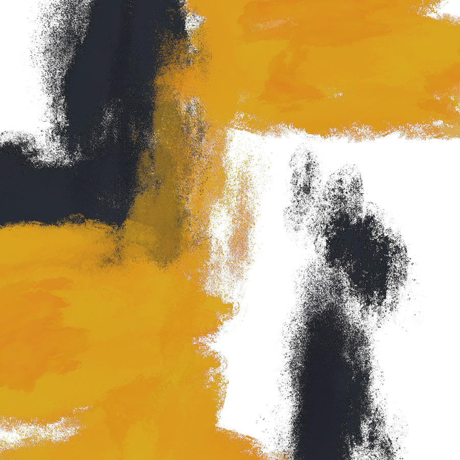 Odessa 3 - Minimal Abstract Painting In Yellow, Black And White Digital Art