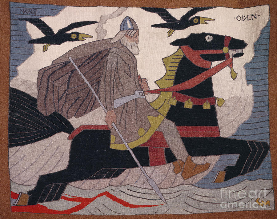Odin, 1907 Tapestry - Textile by O Vaering by Gerhard Munthe