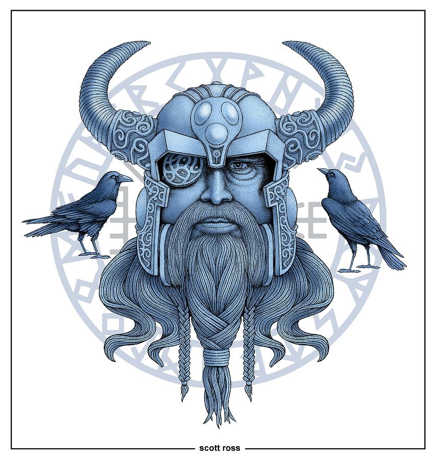 Odin Digital Art by Scott Ross