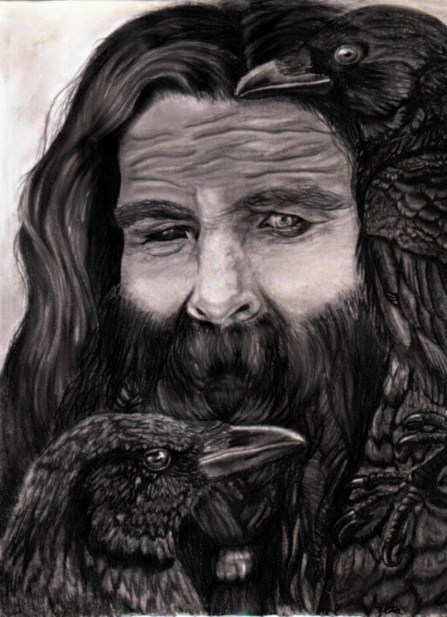 Odin Drawing by Zeta Altwood