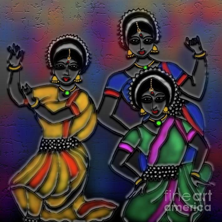 Odissi Dancers Digital Art by Latha Gokuldas Panicker