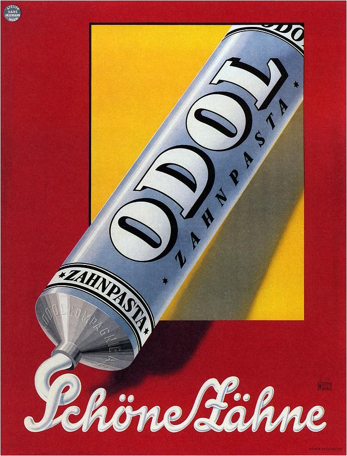 Odol Zahnpasta - Vintage Advertising  Poster 01 -  Toothpaste Advertising Digital Art by Studio Grafiikka