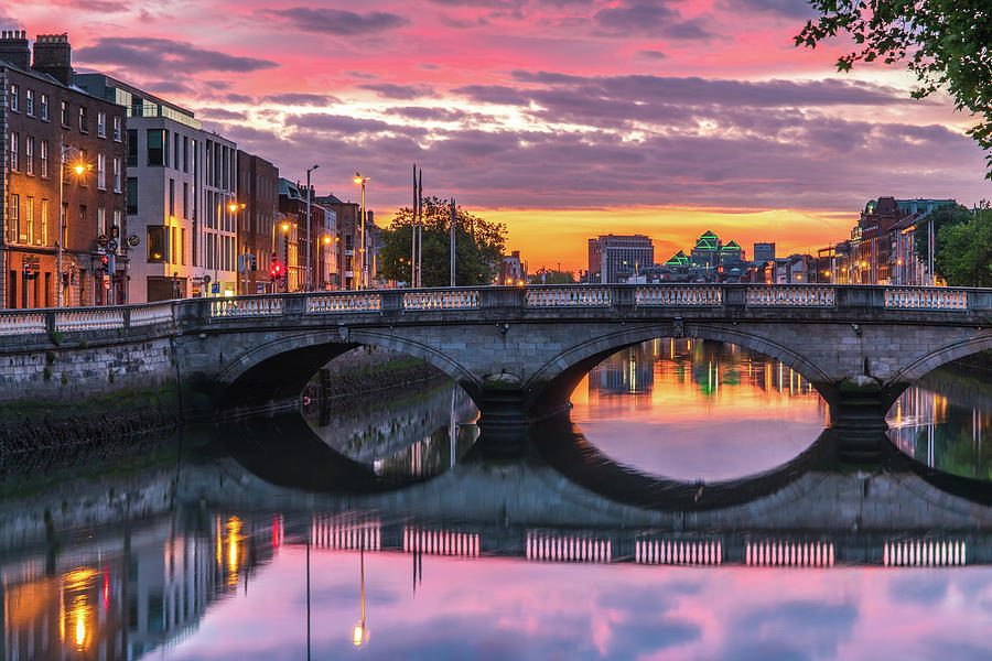 O’Donovan Rossa Bridge and the River Liffey, Dublin Photograph by