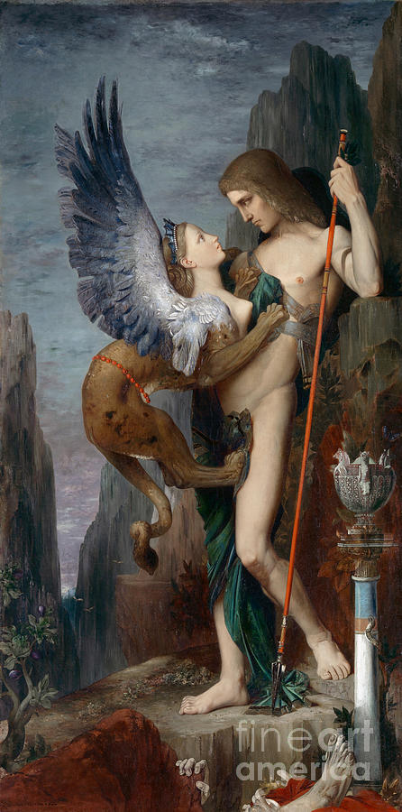 Oedipus, 1864 Painting by Gustave Moreau