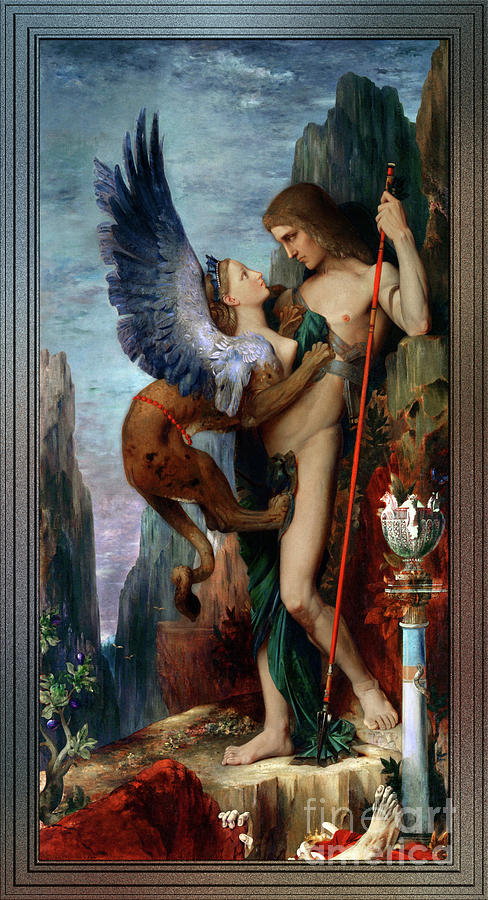Oedipus And The Sphinx by Gustave Moreau                                                      Painting by Rolando Burbon