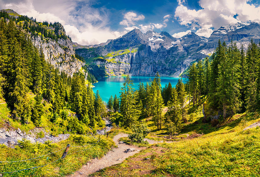 Oeschinensee Lake Photograph by David Mitchell