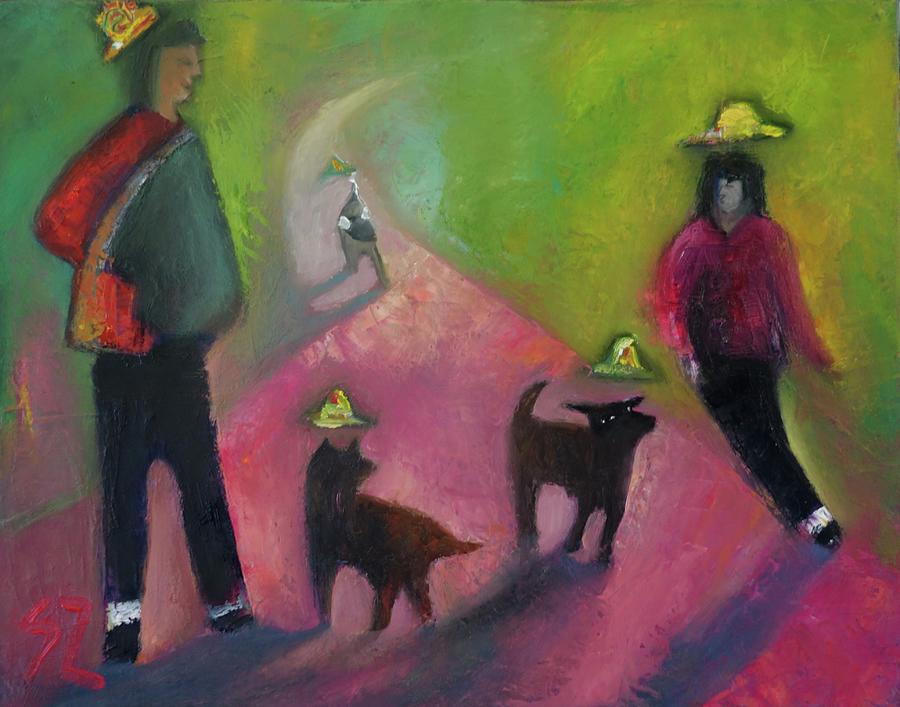 Of hats and tails Painting by Suzy Norris