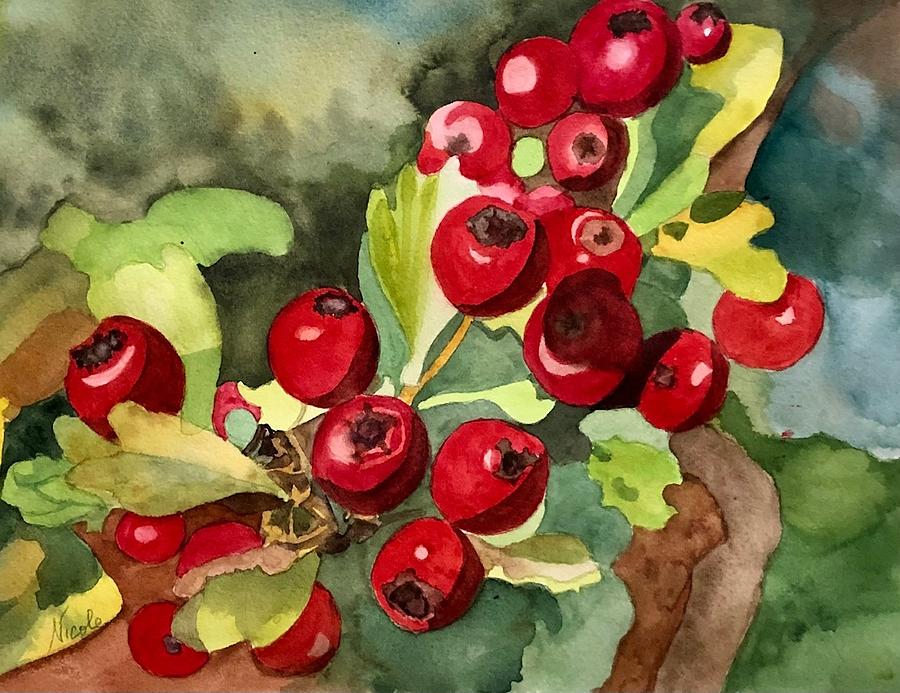 Cranberry Painting - Of the Bog by Nicole Curreri
